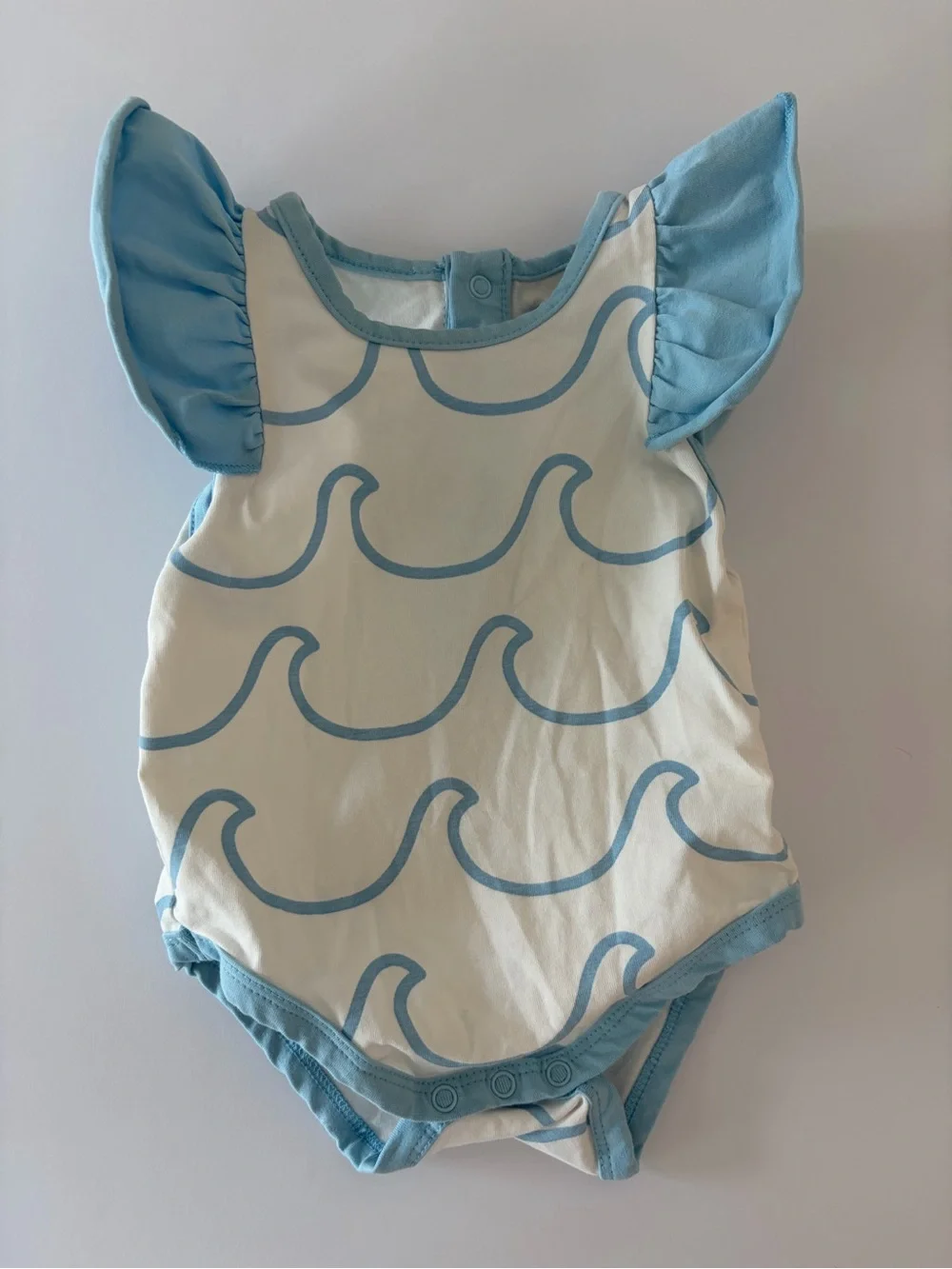 Monica And Andy Whimsical Wave Bodysuit Infant 6-9 Months Organic Cotton
